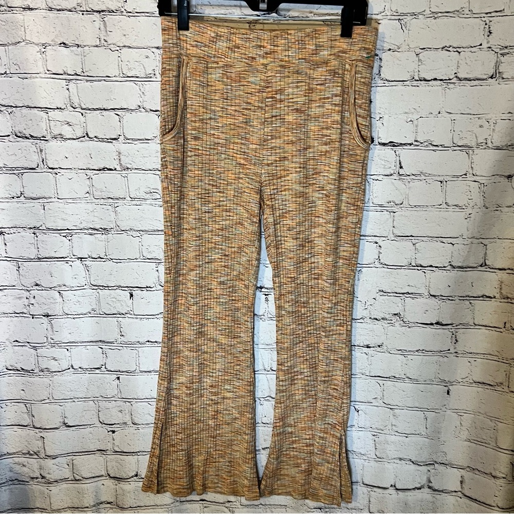 FP‎ Movement Multicolor Ribbed Flare High Waisted Leggings Size Medium